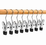Stainless Steel Hanger Clips with Rubber Tip (10 Pcs, 4.52 Inches)