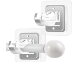 Self-Adhesive Curtain Rod Holder Brackets (Pack of 4) – No-Drill Wall Mount Rod Retainer Hooks for Bathroom, Kitchen, & Bedroom Towel & Curtain Rods